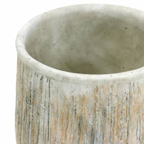 Floristik24 Planteringskärl natur randig tung Ø14cm 2 st