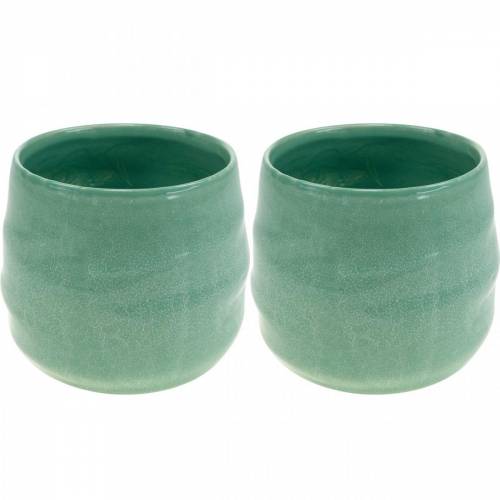 Floristik24 Keramikkruka, växtskål, korrugerad keramikkruka Ø16cm 2st