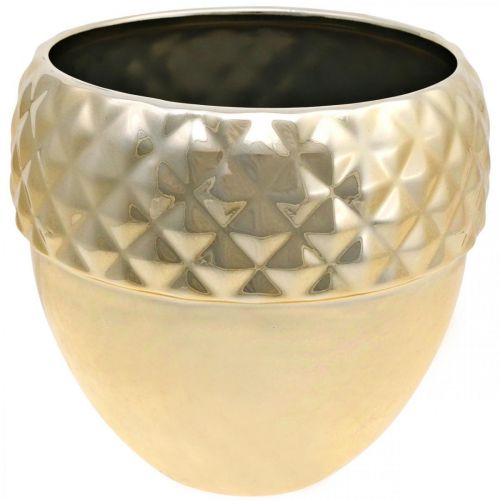 Artikel Keramikplanter ekollon gyllene julpynt Ø18cm H16,5cm