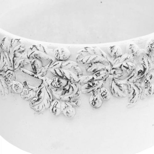 Floristik24 Plantor med ekollon och löv, planterings keramik grön, vit, grå Ø17cm H9.5cm uppsättning av 3