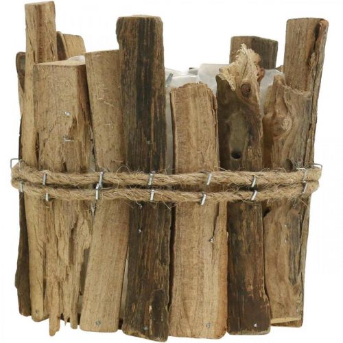Floristik24 Blomkruka träkruka rustik natur H11,5cm Ø9cm