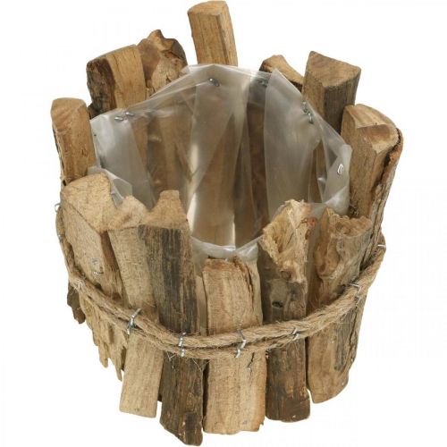 Floristik24 Blomkruka träkruka rustik natur H11,5cm Ø9cm