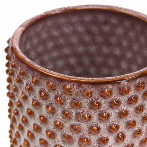 Floristik24 Planteringskärl keramik glaserad rosa, orange Ø7,5cm H8cm 4st