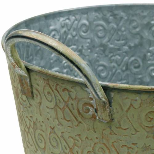 Floristik24 Skopa grön med handtag Ø26cm vintage look planteringsrost metall