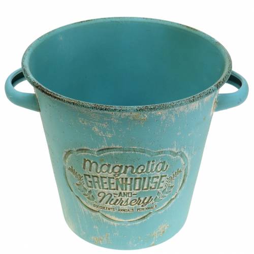 Floristik24 Växtkrukor skopa metall turkos Ø19,5cm H17,5cm