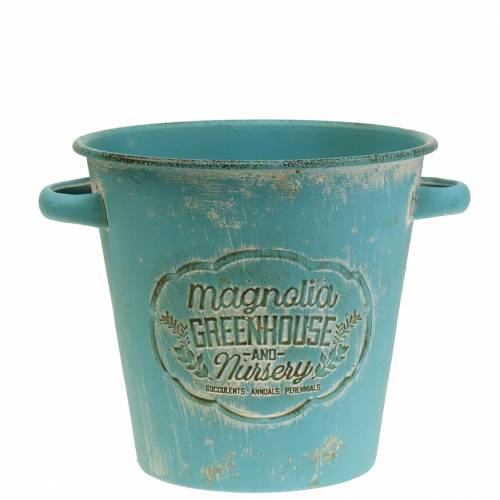 Floristik24 Växtkrukor skopa metall turkos Ø19,5cm H17,5cm
