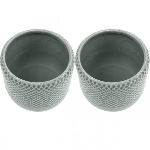 Floristik24 Planteringskruka med flätmönster, keramikkruka, keramikkruka Ø16cm 2st