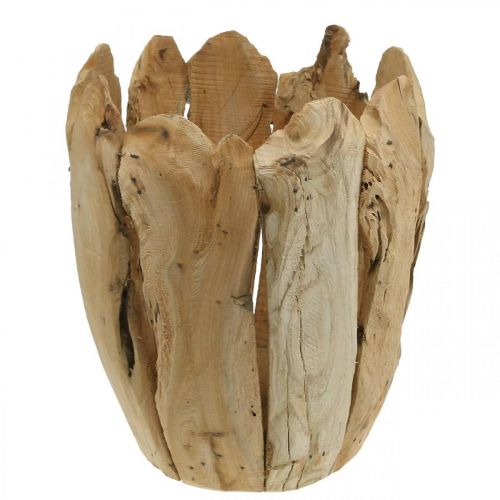 Floristik24 Växtkruka Paulownia trä, cachekruka, trädekoration H32cm Ø28cm