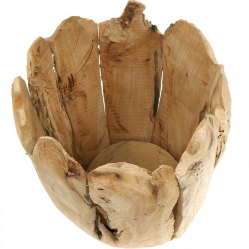 Floristik24 Växtkruka Paulownia trä, cachekruka, trädekoration H32cm Ø28cm