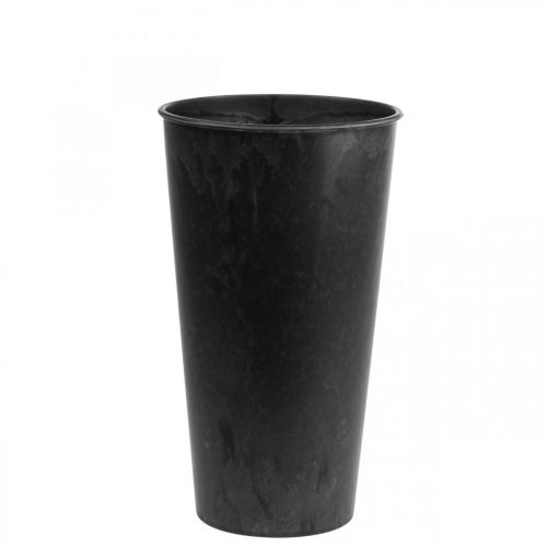 Floristik24 Golvvas svart vas plast antracit Ø17,5cm H28cm