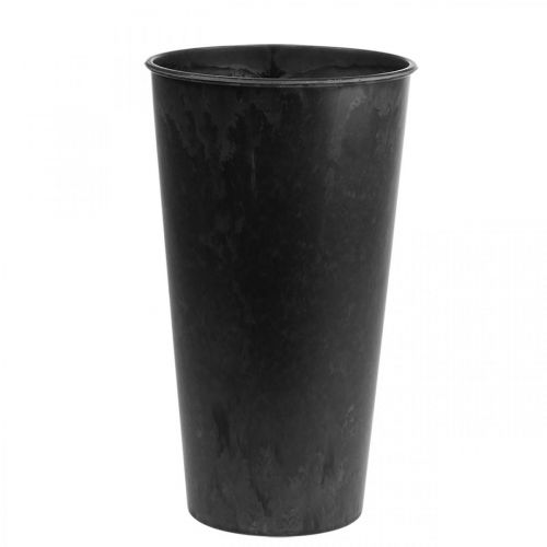 Floristik24 Golvvas svart Vas plast antracit Ø19cm H33cm