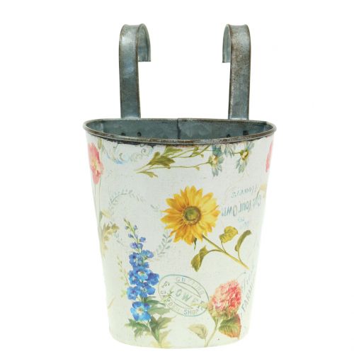 Floristik24 Växt kruka med blommönster för att hänga H14.5cm