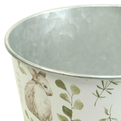 Floristik24 Kanin blomkruka påsk metall cachekruka Ø14cm H12,5cm