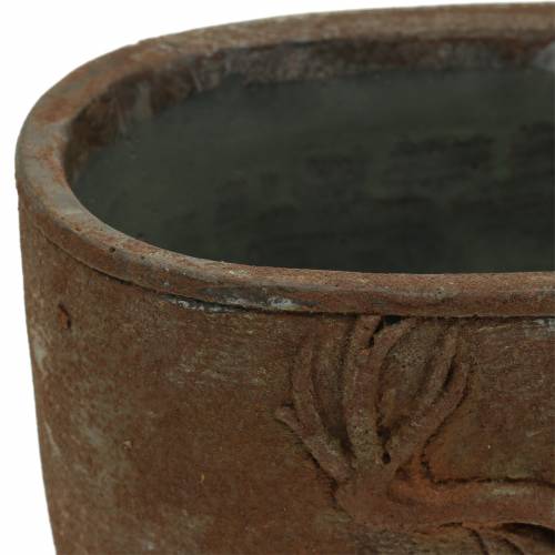 Floristik24 Växtkruka rost patina med hjorthuvud 24cm x 14cm H13cm