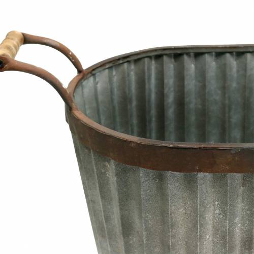Floristik24 Planteringskruka med handtag ovala metall 45/50/60cm set om 3