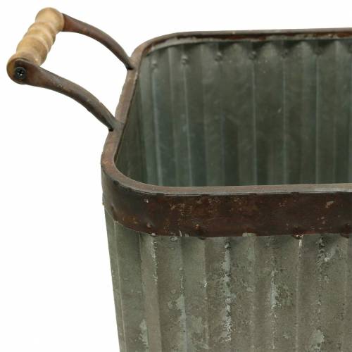 Artikel Planter med handtag, fyrkantig industriell stil 36 / 31,5 / 24cm, uppsättning av 3