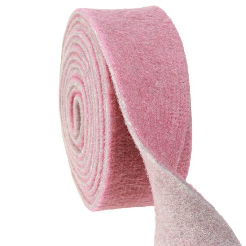 Floristik24 Krukband dekorativt band ullfilt ull gammal rosa grå 7,5cm 5m