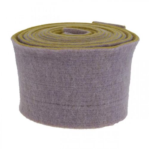 Artikel Filtband, krukband, ullband tvåfärgad senapsgul, violett 15cm 5m