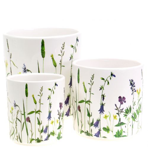 Planteringsblomma design Ø12 / 10 / 8cm set med 3