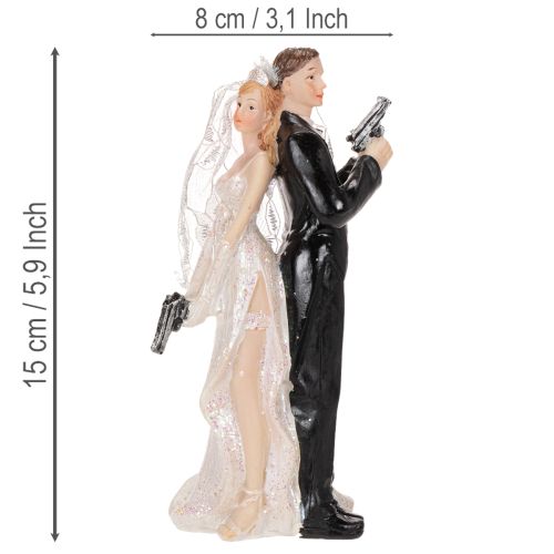 Tårtdekoration bruden och brudgummen 15,5 cm | Floristik24.se