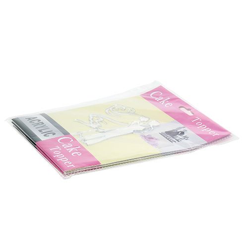 Floristik24 Tårtapp brud och brudgum 17 cm silver 3st
