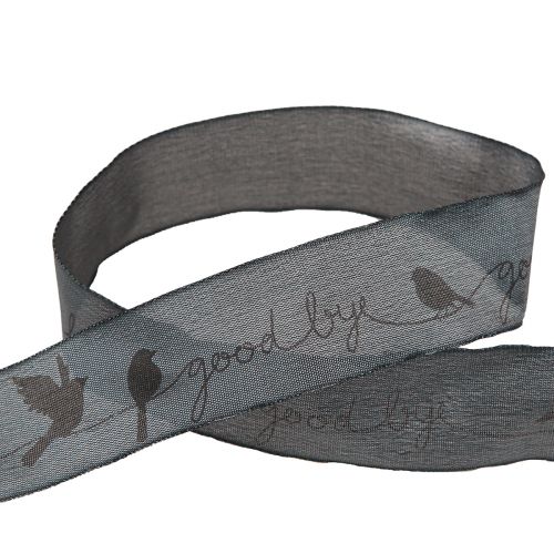 Artikel Sorgband Good bye organzaband fåglar svart 40mm 20m