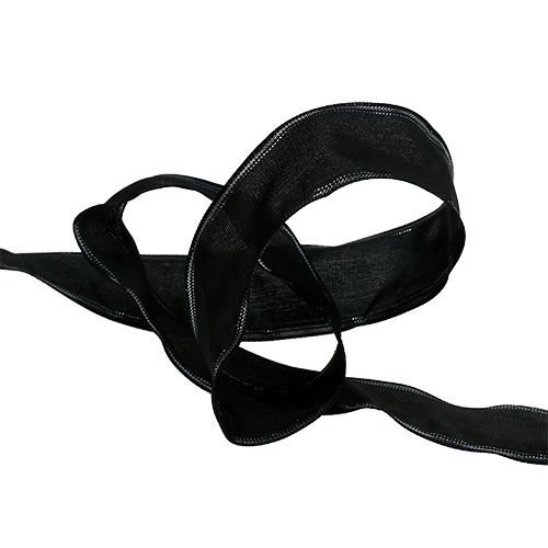Artikel Sorgband svart med trådkant 40mm 20m