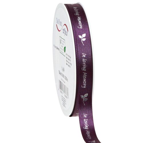 Sorgband i Lila Silver In Loving Memory 15mm 25m