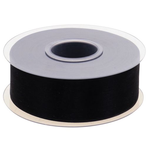 Artikel Sörjande organzaband med kant svart 40mm 50m