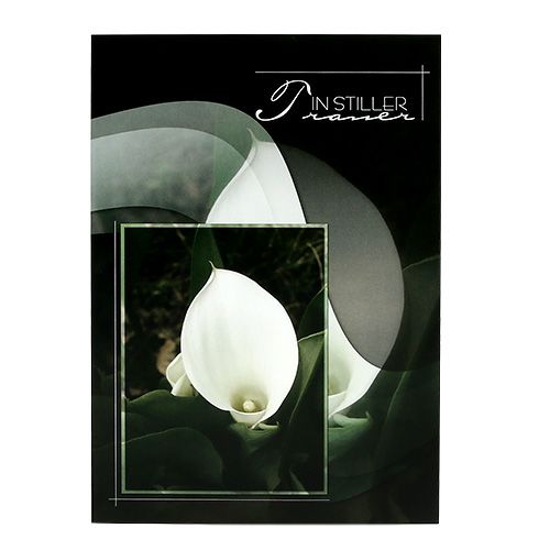 Floristik24 Sorgkort med Calla "I tyst sorg" 5st
