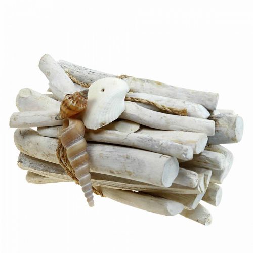 Floristik24 Driftwood Deco Drivved Wood Bundle Vit L15cm