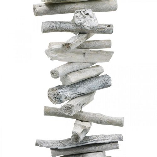 Floristik24 Driftwood Garland Maritime Deco Trätvättad Vit 80cm