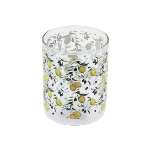 Dricksglas citron och olivglas medelhavs Ø8cm H10cm