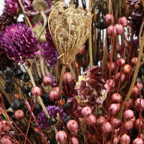 Artikel Torkade blommor lila klöver halm blommor lin dill 35cm 150g