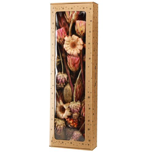 Artikel Torkade blommor mix rosa protea kronärtskocka vallmo 38cm 580g