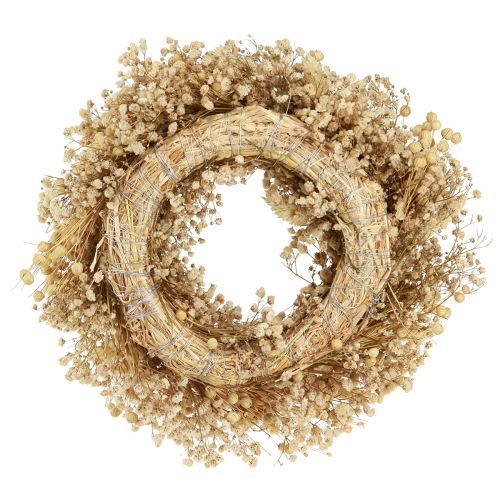Artikel Torr blomkrans blekt dekorativ krans kräm Ø25cm