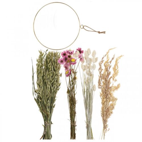 Floristik24 Torkad blomring rosa ring torkade blommor slinga DIY box Ø20cm
