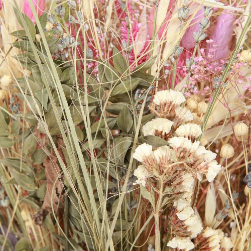 Artikel Torkad blombukett gräseukalyptus krämrosa 200g