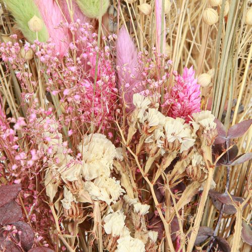 Artikel Torkad blombukett rosa grön Lagurus eucalyptus 150g