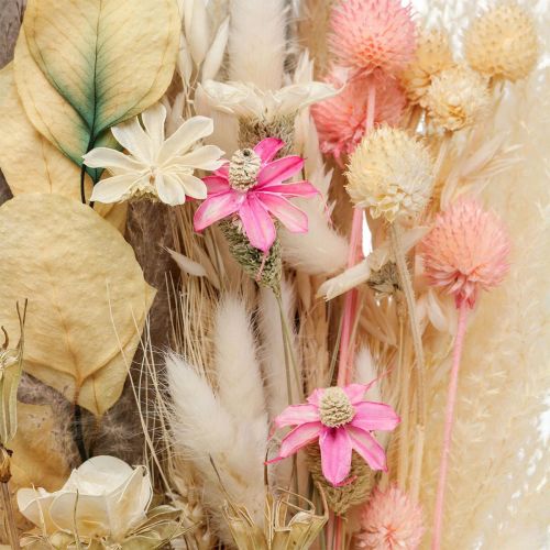 Bukett torkade blommor Boho Pink Blekt torkad dekoration 80cm 140g