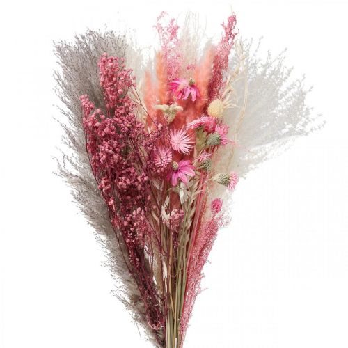 Floristik24 Bukett torkade blommor rosa vit phalaris mästerört 80cm 160g