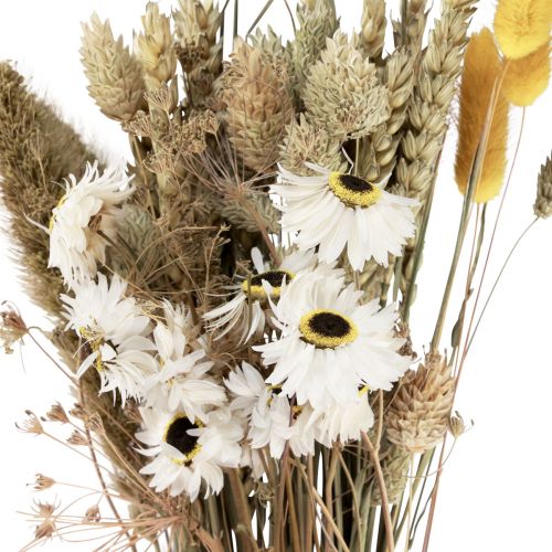 Artikel Torkad blombukett halmblommor Phalaris vit gul 30cm