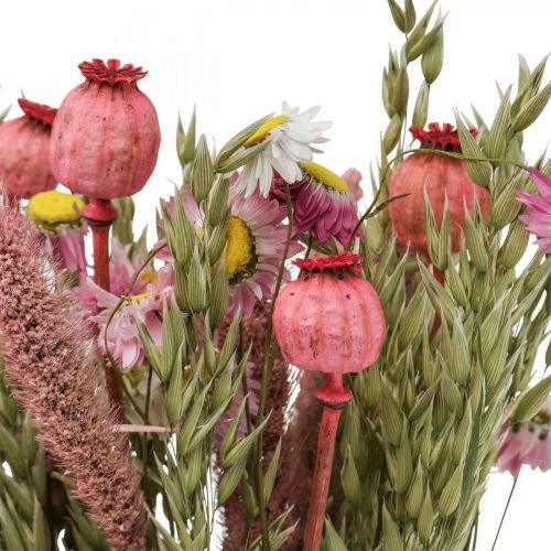 Artikel Torkad blombukett bukett ängsblommor rosa H50cm 140g
