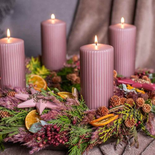 Floristik24 Torrgrässiv torkat dekorativt gräs gammalrosa 75cm 10 st