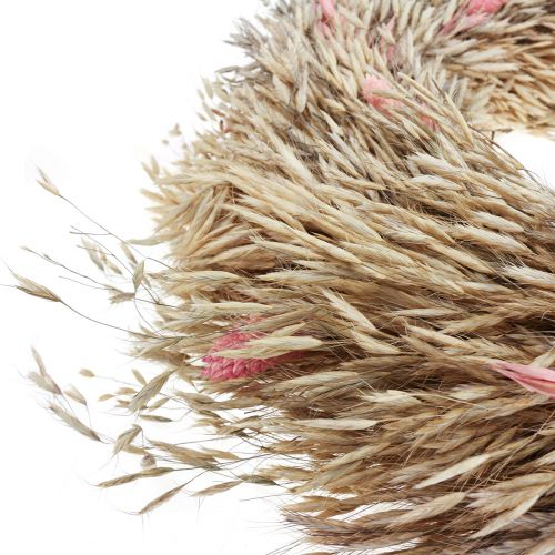 Floristik24 Torrkrans havre phalaris krans naturrosa Ø44cm