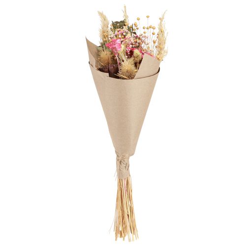 Floristik24 Torr bukett lotus lin tistel rosa kräm 50cm 100g