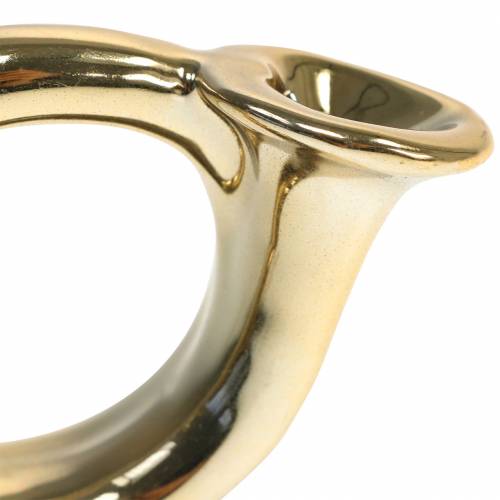 Floristik24 Julgrantrumpet och horn för att hänga guld 9,5 cm 2 st