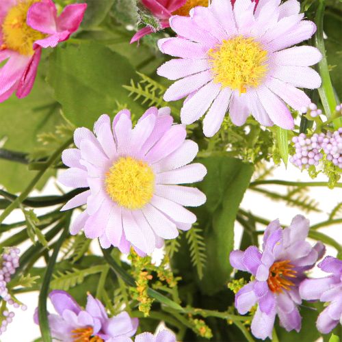 Artikel Dörrkrans Summer Daisy Artificiell Grön Lila Ø30cm