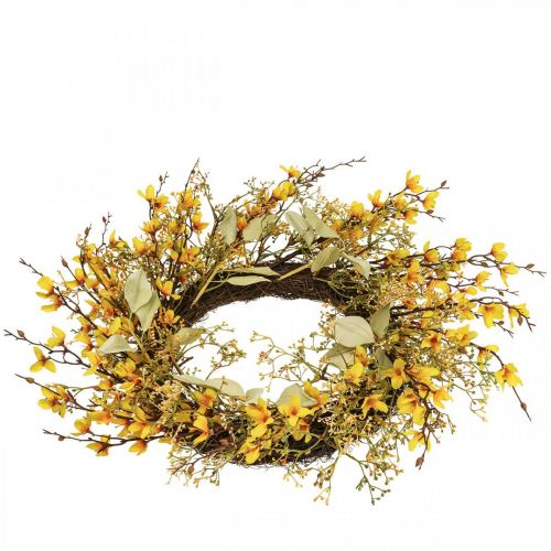 Floristik24 Dörrkrans forsythia konstgjord deco krans gul Ø48cm