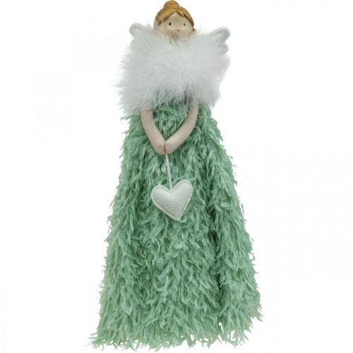 Floristik24 Dörrstopp Julängel Ängel Figur Grön H38cm